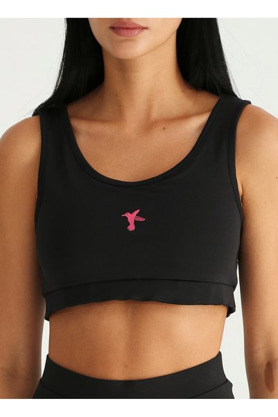 Fabrika Sports Plain Black Women's Bustier S-Nita
