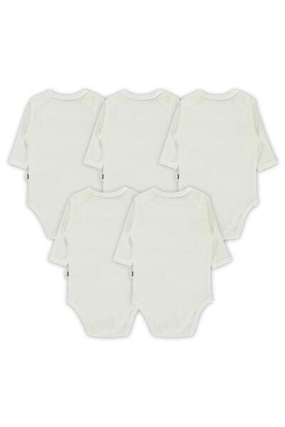 Civil Baby Plain Long Sleeve 5-Piece Set for 1-3 Years Old with Snap Fasteners - White 2-3 Years Old