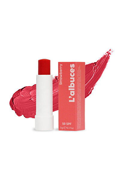 L'albuces 50 SPF Strawberry Lip Balm – Nemlendirici ve Güneş Koruyucu Dudak B...