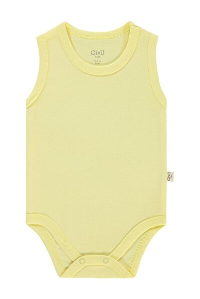 Civil Baby Düz Renkli Çıtçıtlı Badi - Sarı 0-1 Ay