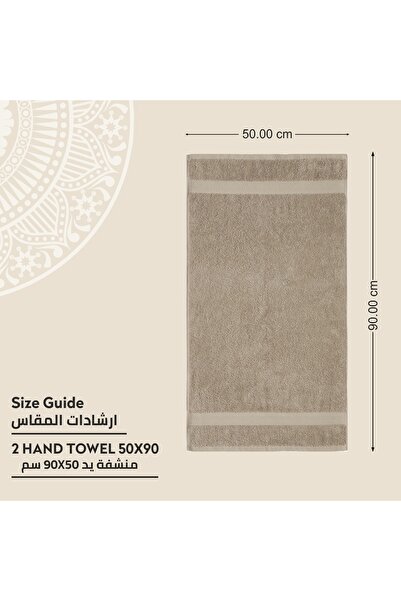 Donetella 2 - Pcs Premium Hand Towels (50x90cm ) 600 GSM 100% Combed Cotton