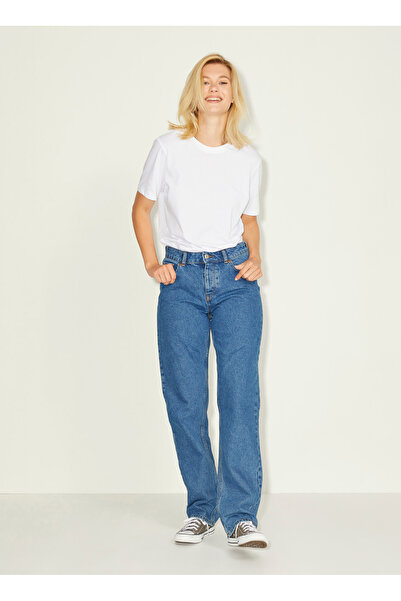 JJXX Yüksek Bel Mom Fit Mavi Kadın Pantolon 12203730