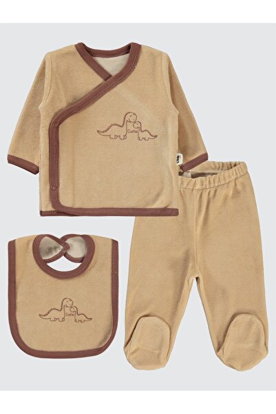 Civil Baby 0-1 Month Baby Boy Bodysuit - Milk Coffee