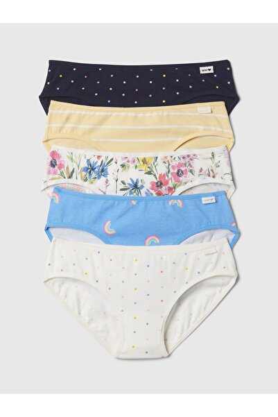 GAP Kız Çocuk Çok Renkli Desenli 5'li Bikini Külot Seti