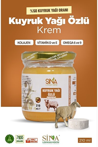 SİNA LOKMAN HEKİM KUYRUK YAĞI ÖZLÜ 210 ML.KUTUSUZ CAM KAVANOZ (YAKICI ÖZELLİĞİ VARDIR YÜZE SÜRÜLMEZ)