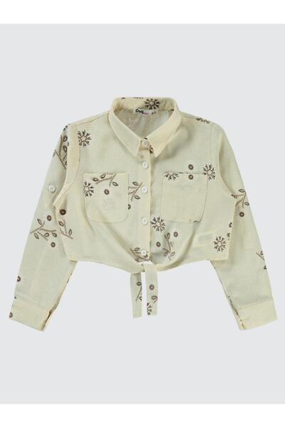 Civil Girls Large Floral Printed Shirt for Ages 10-13 - Brown11-12 Years Old