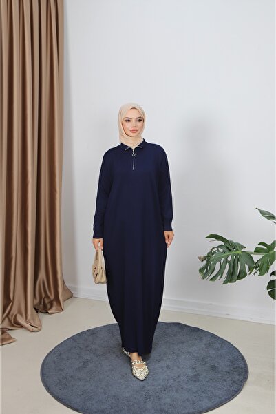 NİSUM MODA Mercerized Dress with Zipper