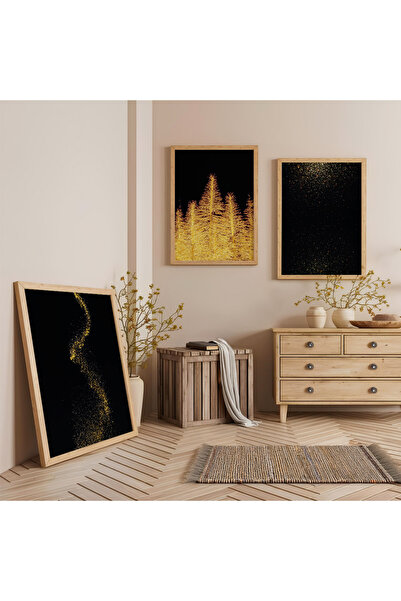 Zevahir Mobilya Dekorasyon Set de pictură triplă din lemn cu cadru din lemn, ...