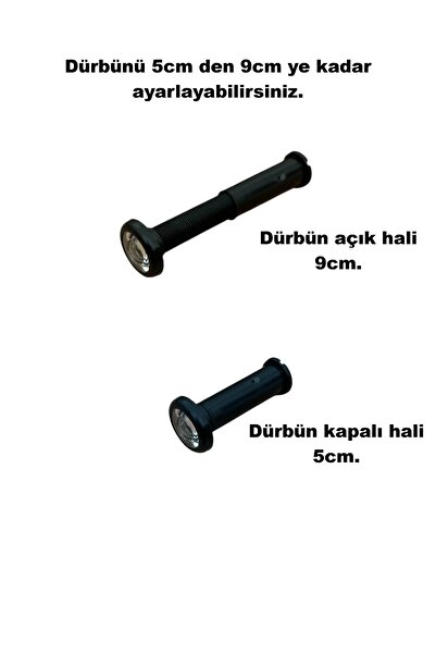 HOMDEP Dürbünlü Çelik Kapı Kumru Model Taktak Tokmağı Delik Çapı 1,5cm Renk: Siyah