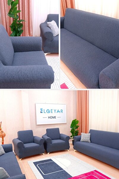 elgeyar Jacquard Sofa, Sofa, Sofa Bed Cover Stick Pattern Flexible Without Skirt For 3+3+1+1 Sets