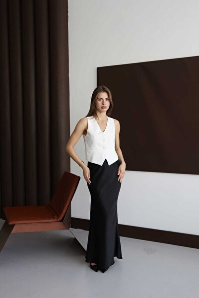 lovmi Women's Lined Fitted Buttoned Stylish V-Neck Vest Tight Fit