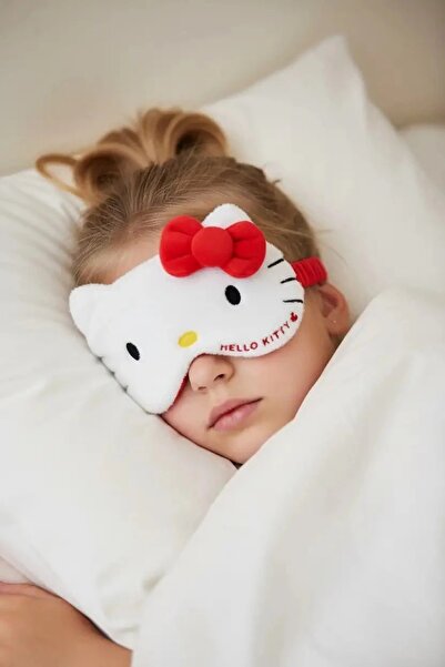 Miniso Hello Kitty Lisanslı Elma Koleksiyonu Peluş Uyku Gözlüğü
