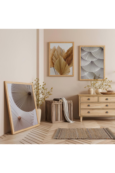 Zevahir Mobilya Dekorasyon Set de pictură triplă din lemn cu rame din lemn Bo...