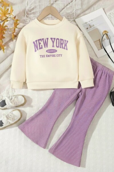 My Kids Wear İki Parça Çocuk İspanyol Pantolon ve Baskılı Sweat