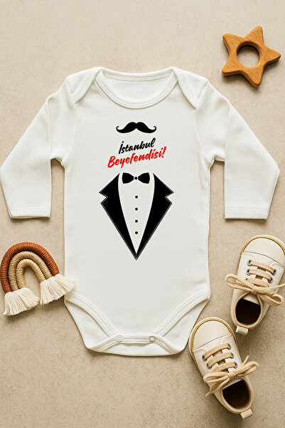 MODA بدلة أطفال قطنية بأكمام طويلة مطبوعة عليها 'إسطنبول بييدنج'