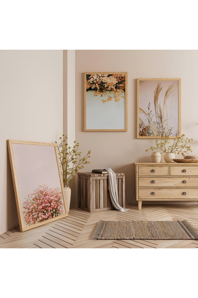 Zevahir Mobilya Dekorasyon Set de pictură din lemn natural cu cadru din lemn