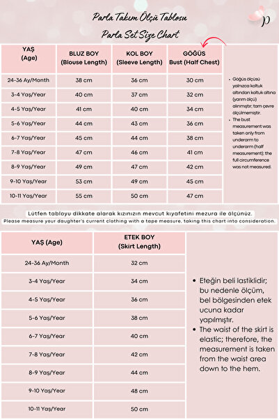 Parla Kids Kız Çocuk Kırmızı 23 Nisan 29 Ekim Gösteri Kıyafeti Etek Bluz Fular Takım