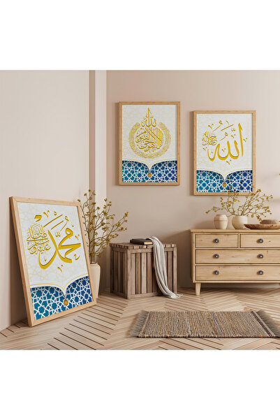 Zevahir Mobilya Dekorasyon Set de picturi din lemn cu rama din lemn Hz Muhamm...