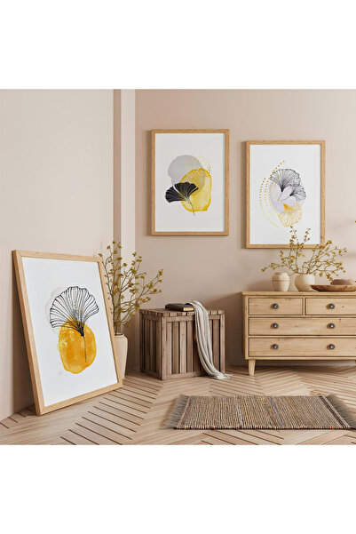 Zevahir Mobilya Dekorasyon Σετ Τριπλών Ξύλινων Πίνακων Φύλλα της Χρονικότητας...