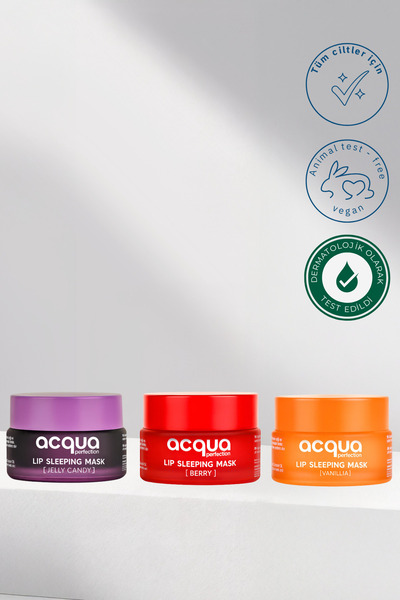 Acqua Perfection Dolgunlaştırıcı, Onarıcı ve Canlandırıcı Etkili 3’lü Dudak Maskesi Bakım Seti