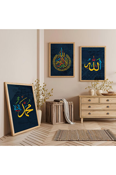 Zevahir Mobilya Dekorasyon Set de picturi religioase din lemn cu rama din lem...