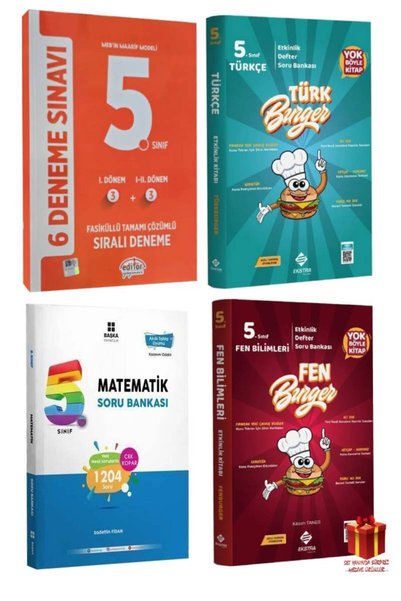 Editör Yayınevi 2025 Editör 5. Sınıf Deneme Sınavları+Tüm Dersler Beceri Test...