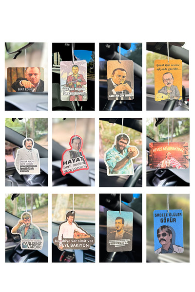 odaburada Eğlenceli Ekonomik Paket 12'li Oto Kokusu Ve Aksesuar Seti