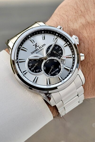 Daniel Klein Men's Wristwatch with Functional Dial Gray Color Adjustable Strap