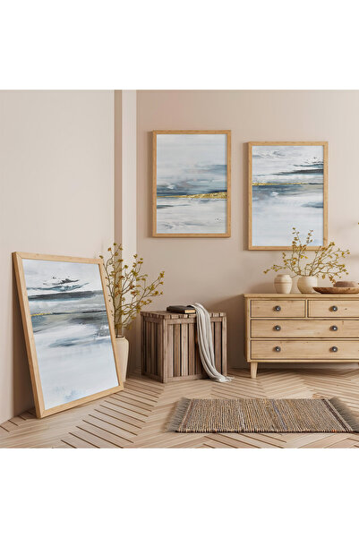 Zevahir Mobilya Dekorasyon Set de pictură din lemn cu trei piese Calm Horizon...