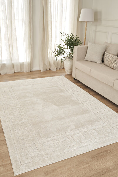 Post Halı Yumuşak Peluş Post Shaggy Sisal Halısı Krem Antrasit Oturma Odası Salon Mutfak Yoluk Halı Kilim