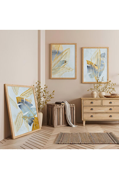 Zevahir Mobilya Dekorasyon Set de pictură triplă din lemn cu rame din lemn, e...