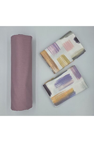 pınarhome collectıon New Season - 100% Organic Cotton, Soft Sand and Elastic Crossbody+Pillow Cover Corner Depth 28-30 cm