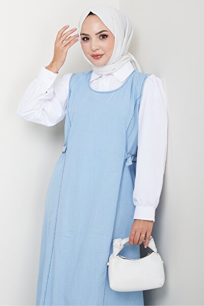 Bestenur Belgin Hijab Jeans Gilet 770 - Γαλάζιο