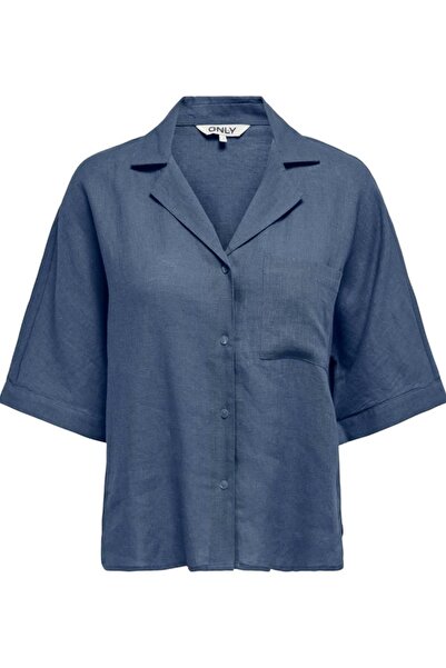 ONLY ONLTOKYO LIFE SS Linnen BL-cămașă Pnt NO-os KOYu MAヴィ