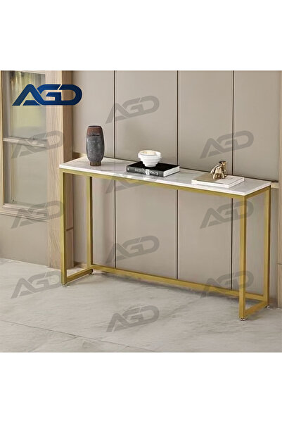 AGD Home Decor Console Table, Elegant Side Table for Entryway, Living Room, Office, Gold 100*30*80cm