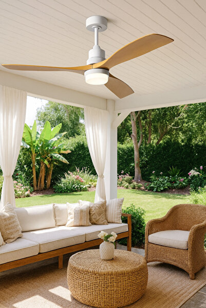 Sihirli Halı Ahşap Tavan Vantilatörü 52 İnc 132cm Uzaktan Kumandalı Tüm Kulla...