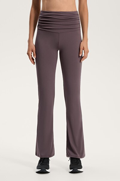 Oysho Comfortlux high rise beli büzgülü flare pantolon