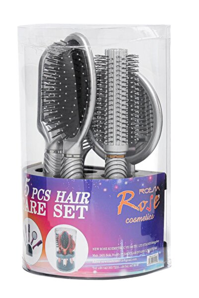 Roesıa Rose Cosmetics Rose Standlı 5 Parça Professıonel Tarak Seti