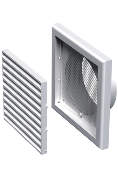 EVOSANITARY Grilă de ventilație pentru fațadă 1111 MV120Vs 187 mm 125 mm Albă