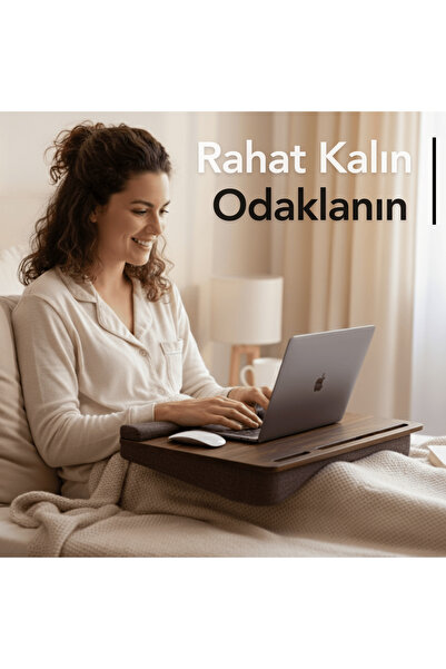 Vigo Wood Cushioned Laptop Stand Walnut-Ls023