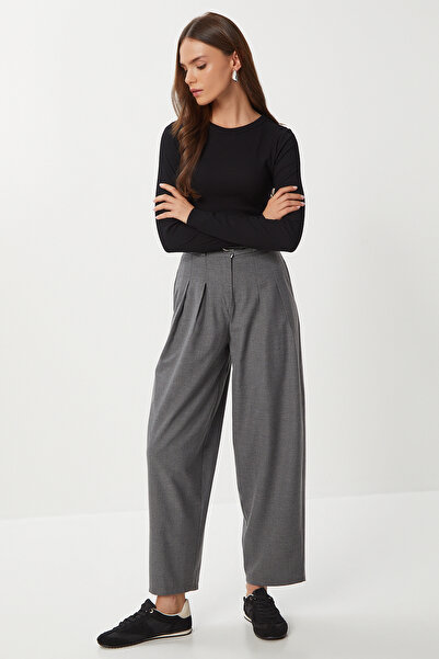 Lovelyİstanbul Pensli Polyviscon Balloon Pants Lgp0025 Anthracite