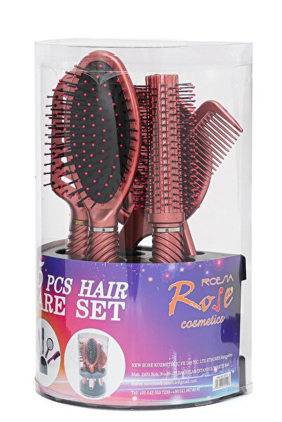 Roesıa Rose Cosmetics Rose Standlı 5 Parça Professıonel Tarak Seti