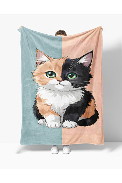 Erays Home Cute Cat Kitty Fleece Tv Blanket Polar Soft Blanket