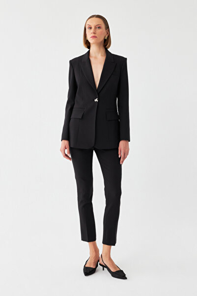 NAGRADA Özel Düğme Detaylı Siyah Blazer Takım