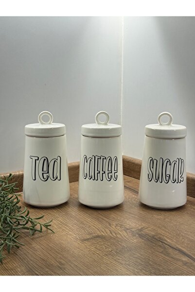 Dia 3lü 750 ml Vakumlu Kapak Kavanoz Seti Çay / Şeker / Kahve Saklama Kabı