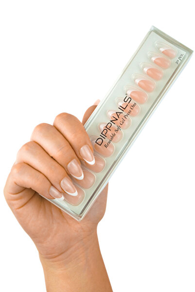 Dippnails Classic French Jel Takma Tırnak Tekrar Kullanılabilir Badem Manikür...