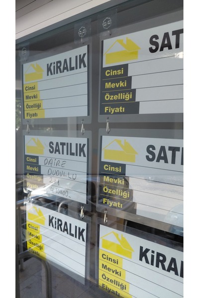 ETİKETLİK FİYATLIK METAL ASKILI - PVC KAPLI SATILIK KİRALIK İLANLARI PAKETİ 20AD