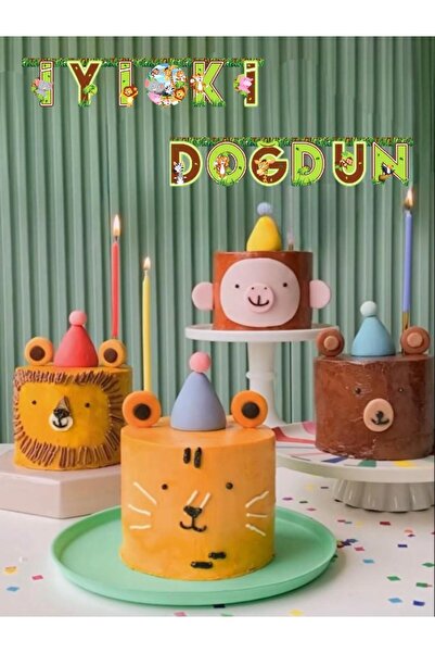 era balon Safari Temalı “İYİ Kİ DOĞDUN” Yazısı Banner – Doğum Günü Parti Süsl...