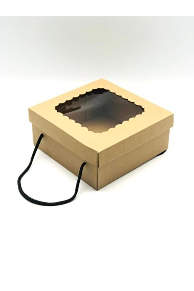 Feza Kutu 23x23x10 Kraft Pencereli Çok Amaçlı Kutu Karton Kutu (10 Adet)
