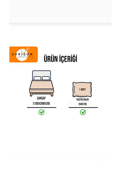EVRİZON Fan Single Cotton Ranforce Sheet Set